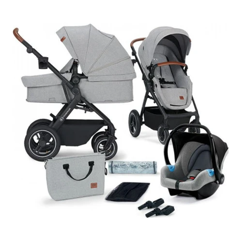 Cărucior 3 în 1 Kinderkraft B-Tour cu scaun auto MINK, Light Grey cumpăra în Chișinau
