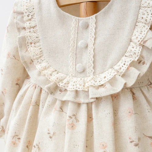 Платье с длинным рукавом Mymio Flower Beige & Ecru (3-6М) купить в Кишиневе