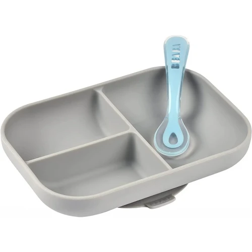 Set de masă din silicon Beaba Grey, 2 buc. cumpăra în Chișinau
