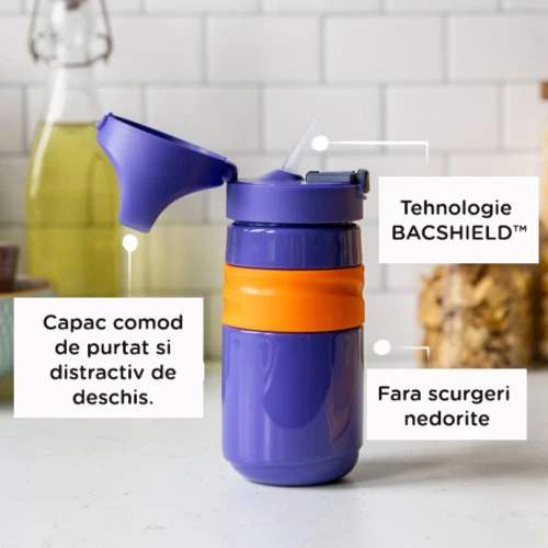 Cană cu pai Tommee Tippee Flip Top Purple (18 luni+), 530 ml cumpăra în Chișinau