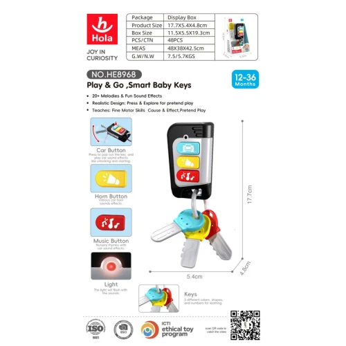 Интерактивная игрушка Hola Toys Play & Go Smart Baby Keys купить в Кишиневе