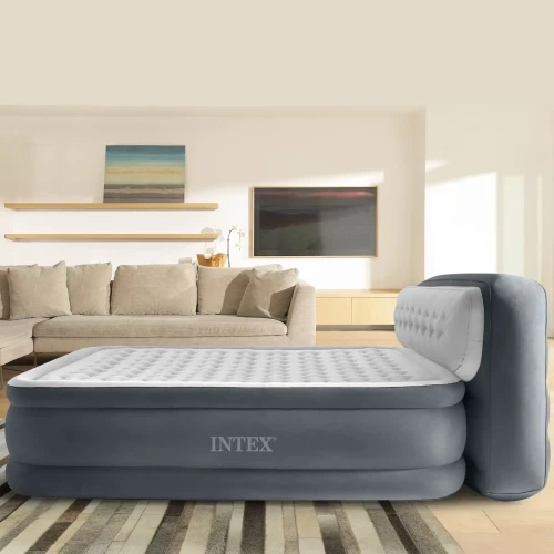 Saltea gonflabilă Intex Velur Deluxe Ultra Plush cu spătar și pompă electrică încorporată cumpăra în Chișinau
