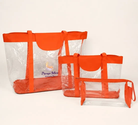 Набор из 3 прозрачных сумок для роддома PernaMea BabyPack Orange купить в Кишиневе