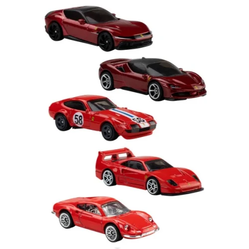 Set mașinuțe Hot Wheels Ferrari Red, scara 1:64, 5 buc. cumpăra în Chișinau