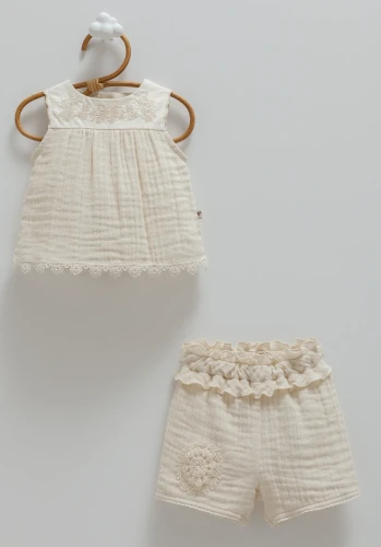 Set din 2 piese Caramell Lace Flowers Beige & Ivory (9-12L) cumpăra în Chișinau