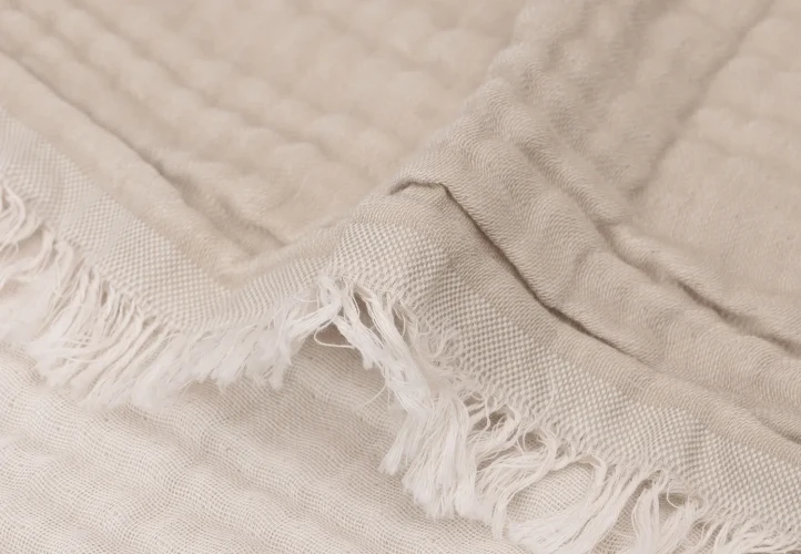 Păturică Jollein Fringe Olive Green & Ivory GOTS, 75x100 cm cumpăra în Chișinau