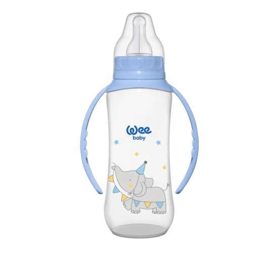 Бутылочка из пластика с ручкой WeeBaby с силиконовой соской, 270 мл купить в Кишиневе