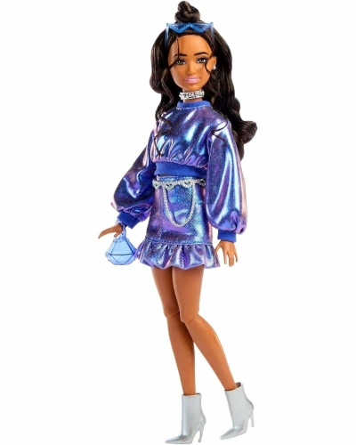 Кукла Barbie Fashionistas в блестящем фиолетовом платье купить в Кишиневе
