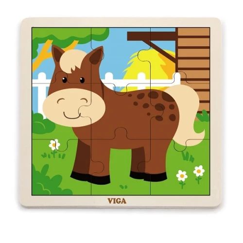 Деревянные пазлы Viga Horse, 9 элементов купить в Кишиневе