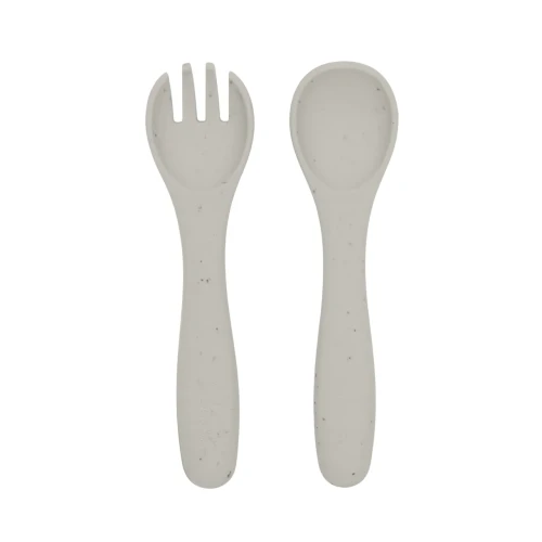 Set linguriță și furculiță Kikkaboo Platinum Silicone Sand cumpăra în Chișinau