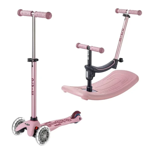 Trotinetă 6 în 1 Micro Mini Rock&Go Deluxe LED Dusty Rose cumpăra în Chișinau