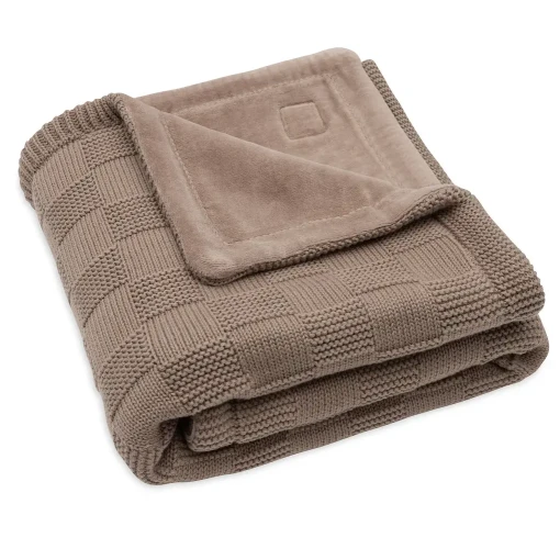 Păturică Jollein Box Knit GOTS Milky Coffee/Velvet, 75x100 cm cumpăra în Chișinau