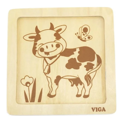 Mini-puzzle din lemn Viga Vaca, 4 elemente cumpăra în Chișinau