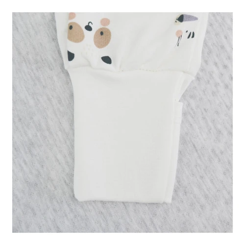 Комбинезон для сна для малыша Minikin Happy Baby, молочный с мордочками зверушек, р.86 купить в Кишиневе