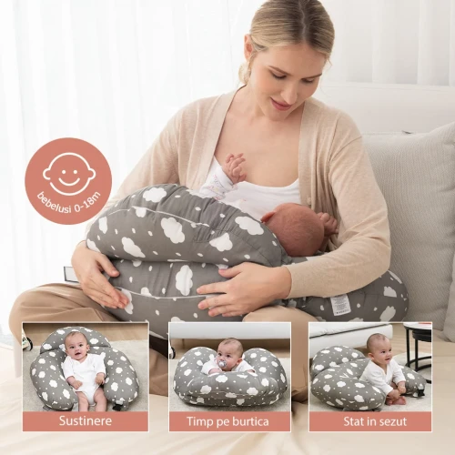 Perna pentru alăptare Momcozy Ajustable Grey, 60x71x14 cm cumpăra în Chișinau