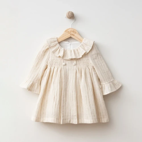 Платье с длинным рукавом Mymio Muslin Beige & Ecru (12-18М) купить в Кишиневе