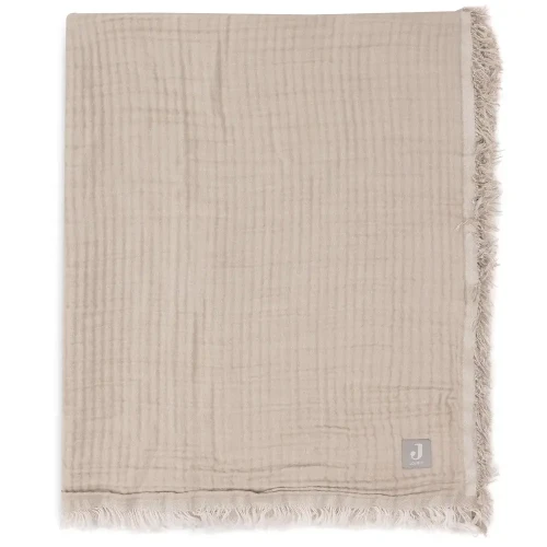 Păturică Jollein Fringe Olive Green & Ivory GOTS, 75x100 cm cumpăra în Chișinau