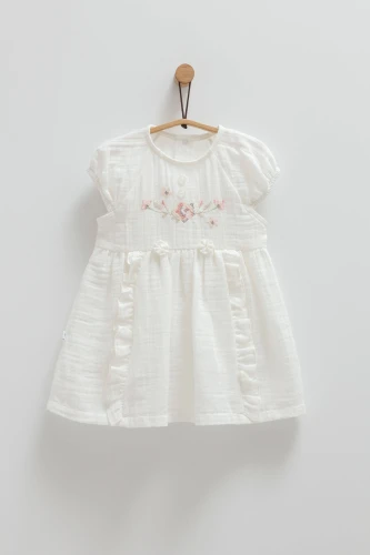 Rochiță cu mânecă scurtă Caramell Little Girl Ivory & Ecru (6-9L) cumpăra în Chișinau