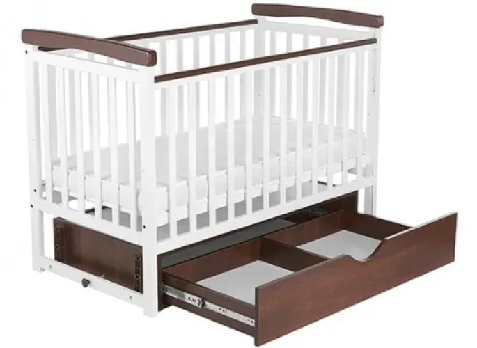 Детская кроватка DeSon Mriya Combi Белый/Орех с ящиком купить в Кишиневе
