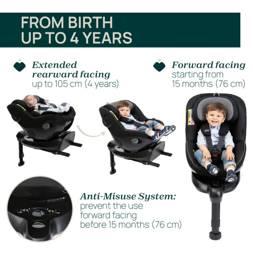 Scaun auto 40-105 cm (i-Size) Isofix Chicco Seat 105 Posh Black, rotativ 90 cumpăra în Chișinau