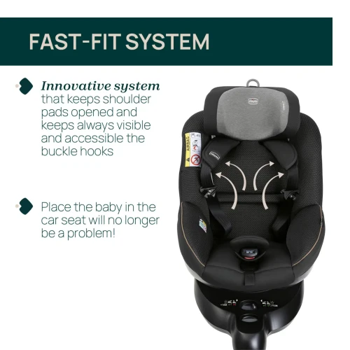 Scaun auto 40-105 cm (i-Size) Isofix Chicco Seat 105 Posh Black, rotativ 90 cumpăra în Chișinau