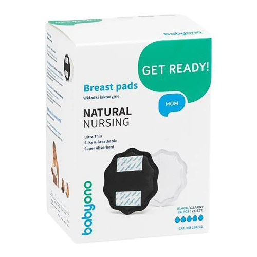 Прокладки для груди BabyOno Natural Nursing Black, 24 шт. купить в Кишиневе