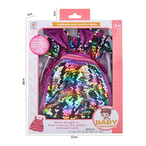 Rucsac cu paiete și balerini Essa Toys, roz multicolor, 30x20x6 cm cumpăra în Chișinau