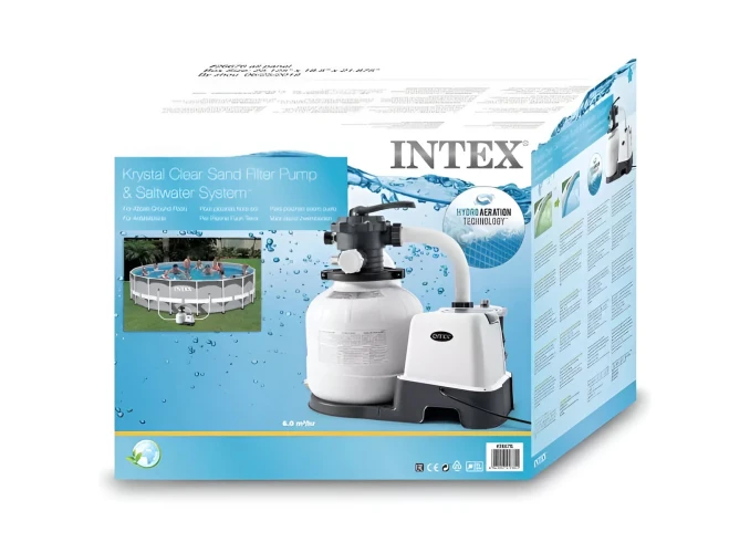 Фильтрующий насос с песком и хлоргенератор Intex Krystal Clear QX2100 White, 7900 л/ч купить в Кишиневе