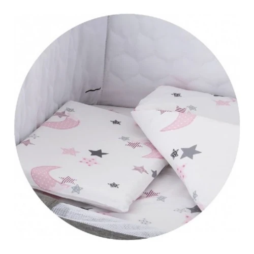 Set de lenjerie pentru leagăn Chipolino Luna, 4 piese, roz cumpăra în Chișinau