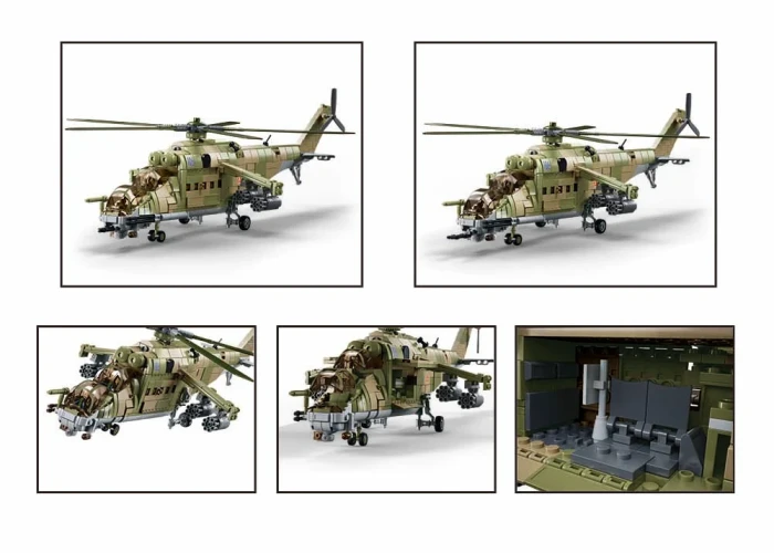 Конструктор Sluban Helicopter Mi-24S, 893 элементов купить в Кишиневе