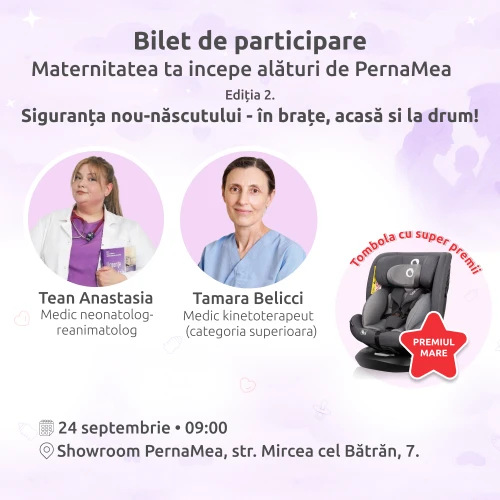 Maternitatea ta începe alături de PernaMea. Ediția 2: Siguranța nou-născutului – în brațe, acasă și la drum! cumpăra în Chișinau