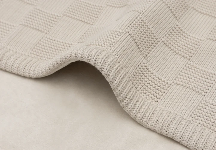 Пледик Jollein Box Knit GOTS Warm Sand/Velvet, 100x150 см купить в Кишиневе
