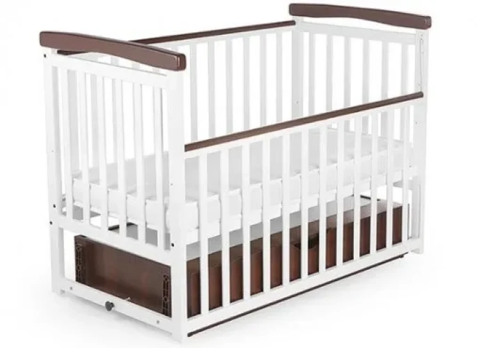 Детская кроватка DeSon Mriya Combi Белый/Орех с ящиком купить в Кишиневе