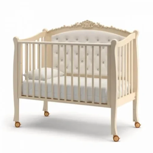 Детская кроватка на колесах Жанетт New Gandylyan слоновая кость купить в Кишиневе