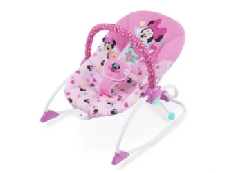 Шезлонг с вибрацией Bright Starts Minnie Stars & Smiles купить в Кишиневе. Фото 1