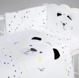 Комплект в кроватку (5 элементов) Klups Bear Black/White купить в Кишиневе. Фото 1