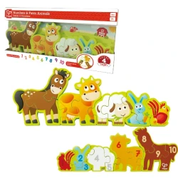 Деревянные пазлы Hape Numbers&Farm Animals, 10 элементов купить в Кишиневе. Фото 2
