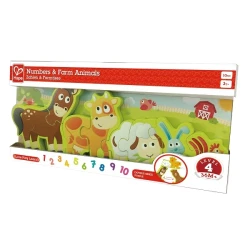 Деревянные пазлы Hape Numbers&Farm Animals, 10 элементов купить в Кишиневе. Фото 1