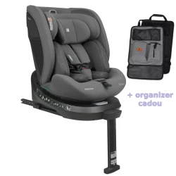 Scaun auto 40-150 cm (i-Size) Isofix KikkaBoo i-Orbit Dark Grey, rotativ 360 cumpăra în Chișinau