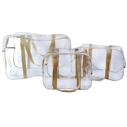 Набор из 3 прозрачных сумок для роддома EcoNova Delight Beige купить в Кишиневе. Фото 1