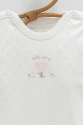 Боди с длинным рукавом Caramell All Time Girl Ivory & Pink, 2 шт. (6-9М) купить в Кишиневе. Фото 2