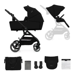 Cărucior 2 în 1 KinderKraft YOXI Pure Black, negru cumpăra în Chișinau. Foto 2