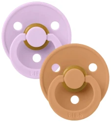 Suzetă rotundă din latex Bibs Colour Violet Sky & Pumpkin (0-6 luni), 2 buc. cumpăra în Chișinau. Foto 1