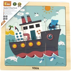 Деревянные пазлы Viga Пароход, 9 элементов купить в Кишиневе. Фото 1