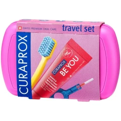 Набор зубная паста Curaprox Be You + Зубная щётка Travel + Межзубная щетка, 2 шт. Pink (6 лет+) купить в Кишиневе. Фото 2