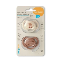 Suzetă simetrică din silicon BabyOno Night & Day Caramel & Creamy (0-6 luni), 2 buc. cumpăra în Chișinau. Foto 2