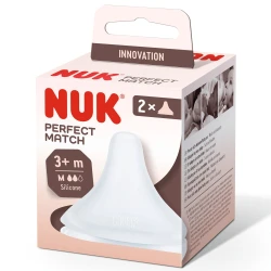 Tetina din silicon NUK Perfect Match cu flux mediu (3+ luni), 2 buc. cumpăra în Chișinau. Foto 1