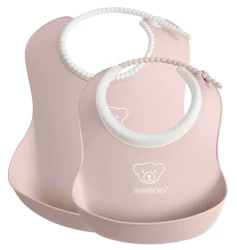 Слюнявчик из силикона BabyBjorn powder Pink, 2 шт купить в Кишиневе. Фото 1