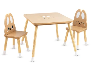 Детский столик с 2 стульчиками Moni Cute Bunny Wood купить в Кишиневе. Фото 1