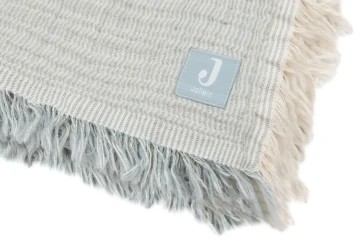 Пледик Jollein Fringe Stripe GOTS Sea Green, 75x100 см купить в Кишиневе. Фото 3